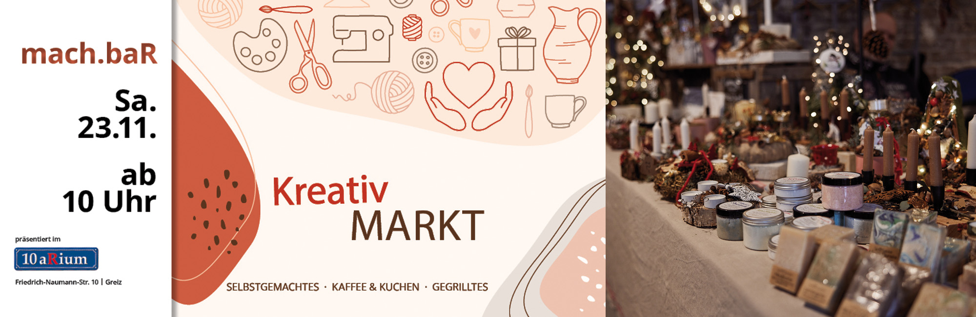 Kreativmarkt 10aRium Greiz Vogtland Handwerksmarkt Geschenke